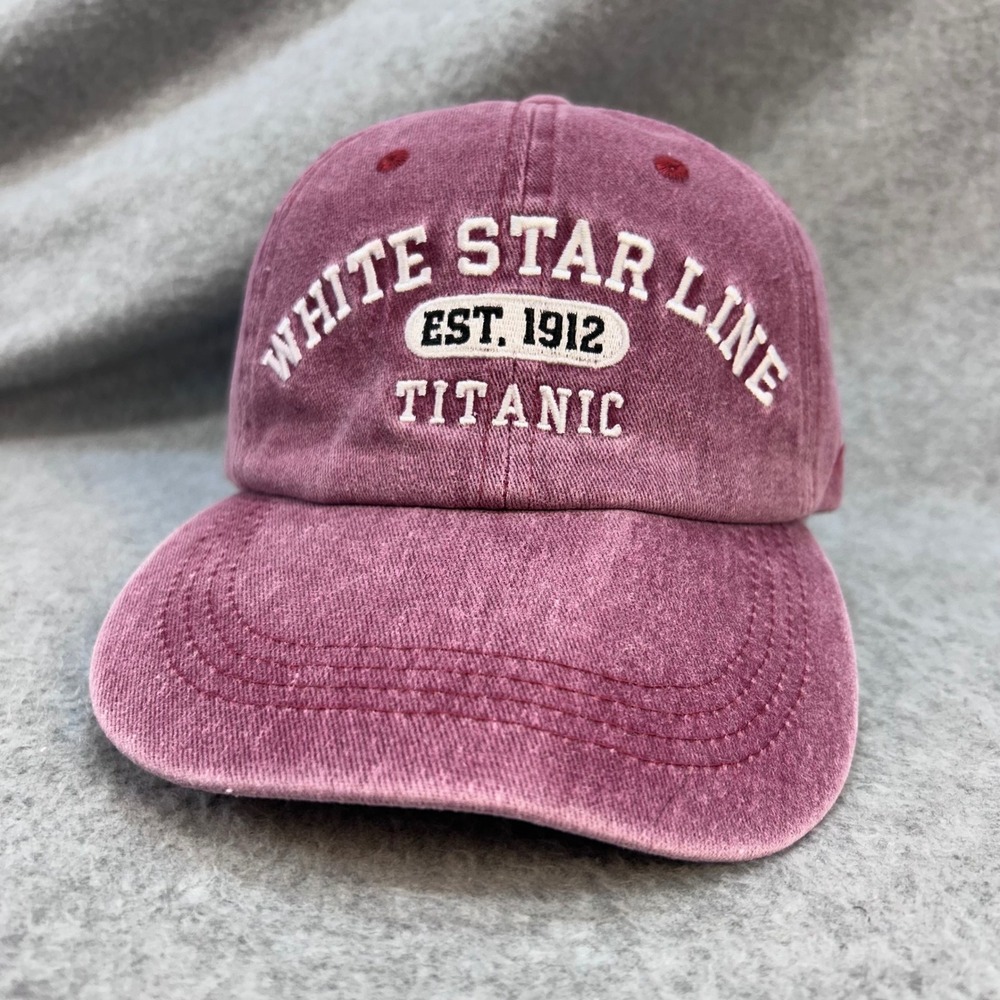 White Star Line Titanic Unisex Burgundy Crazy Apparel Baseball Hat Adjustable OS